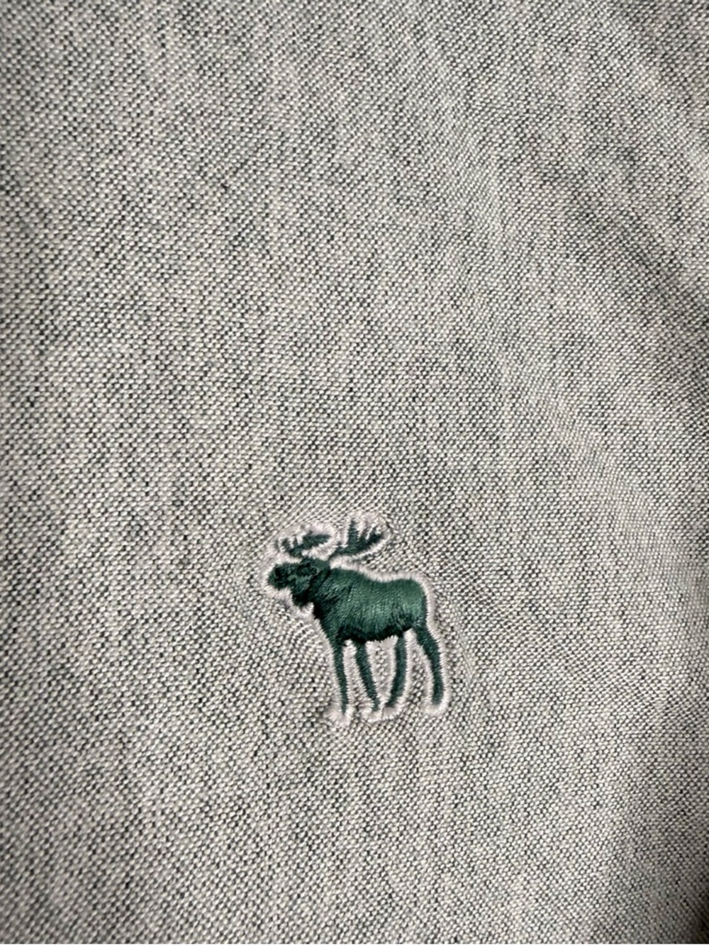 Abercrombie & Fitch Stretch Button Up Shirt Green Heather Medium - Picture 4 of 6